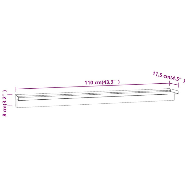 Vesiputous suihkulähde LED-valoilla ruostumaton teräs 110 cm