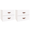 Valkoinen seinäkiinnitettävät yöpöydät Klaudya 50x36x40cm (2 kpl)