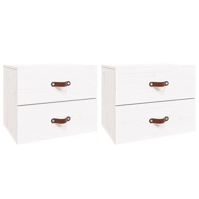 Valkoinen seinäkiinnitettävät yöpöydät Klaudya 50x36x40cm (2 kpl)