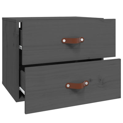 Harmaa seinäkiinnitettävä yöpöytä Klaudya 50x36x40cm