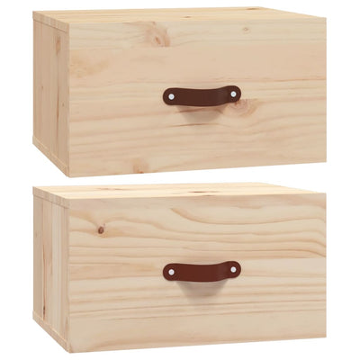 Seinäkiinnitettävät yöpöydät 2 kpl 40x29,5x22 cm