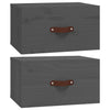 Seinäkiinnitettävät yöpöydät 2 kpl harmaa 40x29,5x22 cm