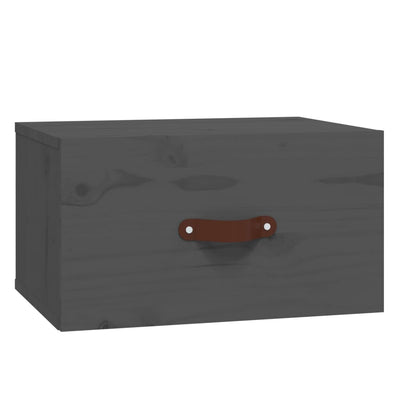 Seinäkiinnitettävät yöpöydät 2 kpl harmaa 40x29,5x22 cm