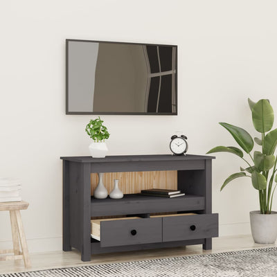 TV-taso harmaa 79x35x52 cm täysi mänty