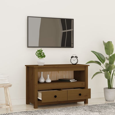 TV-taso hunajanruskea 79x35x52 cm täysi mänty