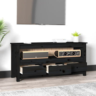 TV-taso musta 114x35x52 cm täysi mänty