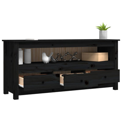 TV-taso musta 114x35x52 cm täysi mänty