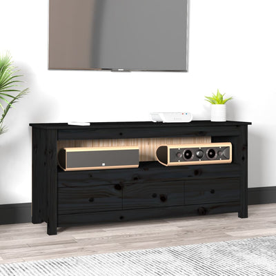 TV-taso musta 114x35x52 cm täysi mänty