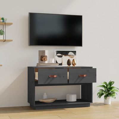 TV-taso harmaa 90x40x60 cm täysi mänty