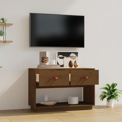 TV-taso hunajanruskea 90x40x60 cm täysi mänty