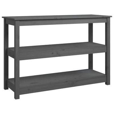 Konsolipöytä harmaa 110x40x74 cm täysi mänty