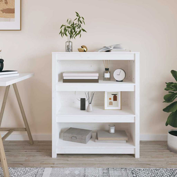 Kirjahylly valkoinen 80x35x97 cm täysi mänty