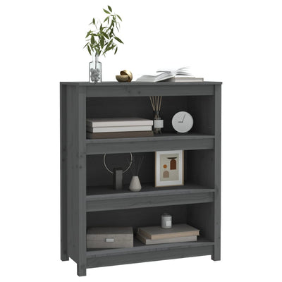 Kirjahylly harmaa 80x35x97 cm täysi mänty