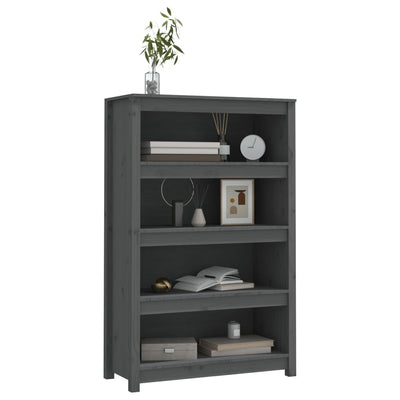 Kirjahylly harmaa 80x35x126 cm täysi mänty
