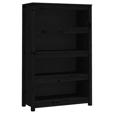 Kirjahylly musta 80x35x126 cm täysi mänty
