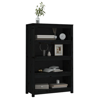 Kirjahylly musta 80x35x126 cm täysi mänty