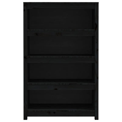 Kirjahylly musta 80x35x126 cm täysi mänty