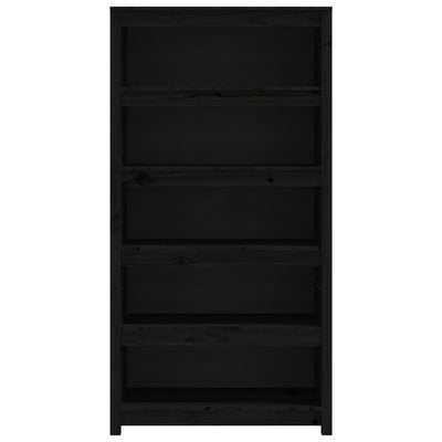 Kirjahylly musta 80x35x154 cm täysi mänty