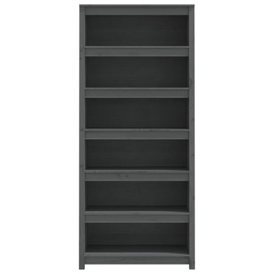 Kirjahylly harmaa 80x35x183 cm täysi mänty
