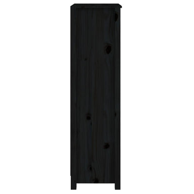 Kirjahylly musta 50x35x125,5 cm täysi mänty