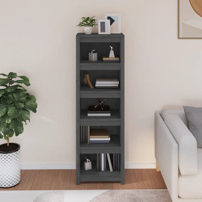 Kirjahylly harmaa 50x35x154 cm täysi mänty