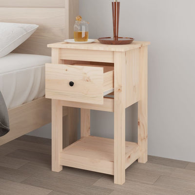 Yöpöydät 2 kpl 40x35x61,5 cm täysi mänty