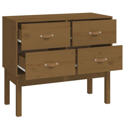 Konsolikaappi hunajanruskea 90x40x78 cm täysi mänty