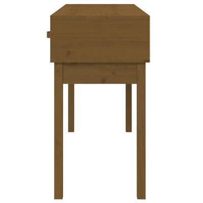 Konsolipöytä hunajanruskea 114x40x75 cm täysi mänty