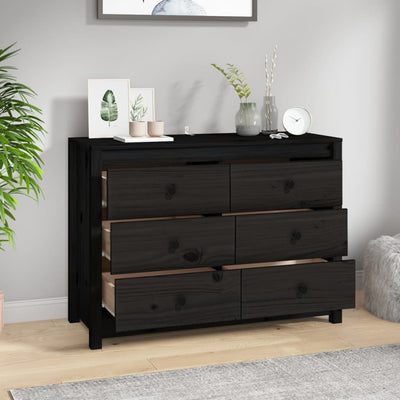 Senkki musta 100x40x72 cm täysi mänty