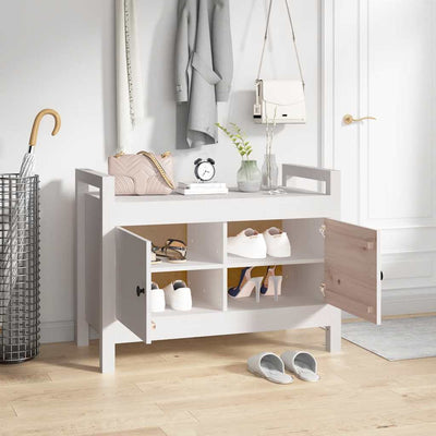 Valkoinen eteisen penkki Garofina 80x40x60cm (mänty)