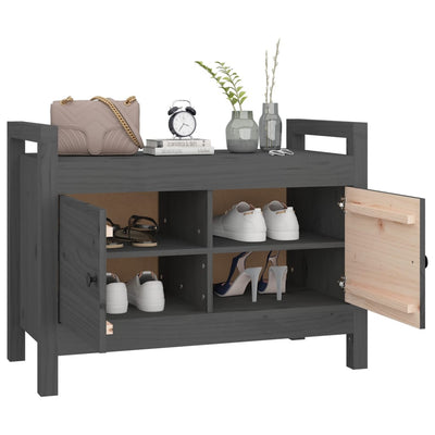 Harmaa eteisen penkki Garofina 80x40x60cm (mänty)