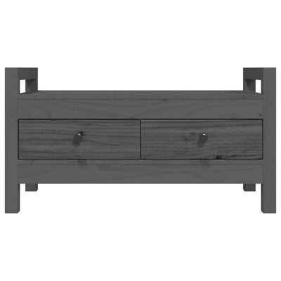 Eteisen penkki harmaa 80x40x43 cm täysi mänty