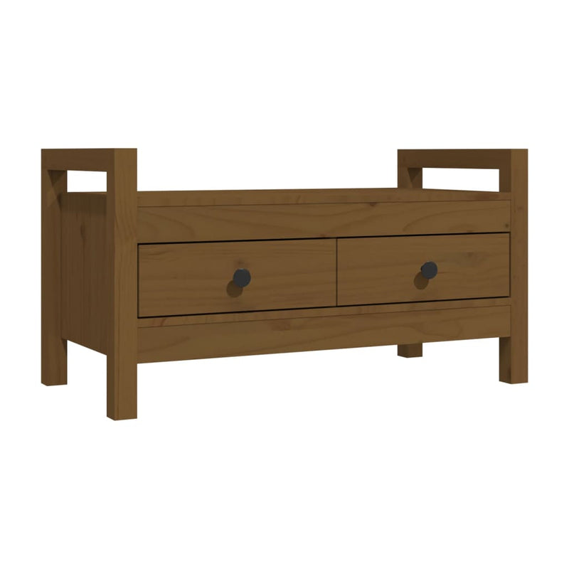 Hunajanruskea eteisen penkki Garofina 80x40x43cm (mänty)