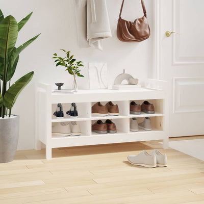 Valkoinen eteisen penkki Garofina 110x40x60cm (mänty)