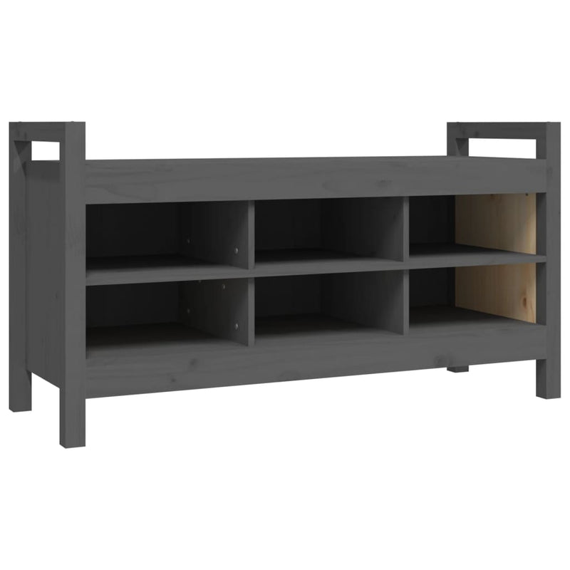 Harmaa eteisen penkki Garofina 110x40x60cm (mänty)