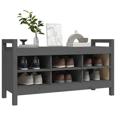 Eteisen penkki harmaa 110x40x60 cm täysi mänty