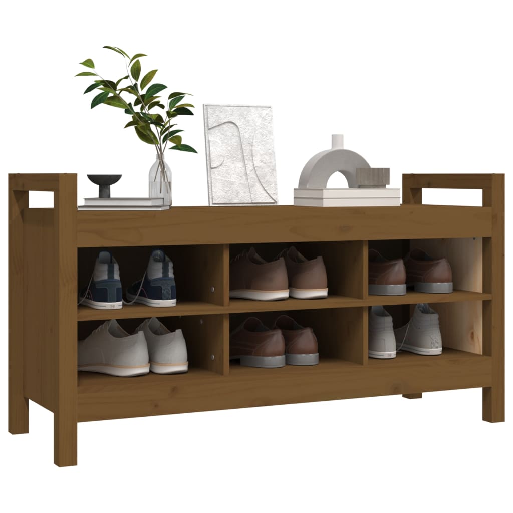 Hunajanruskea eteisen penkki Garofina 110x40x60cm (mänty)