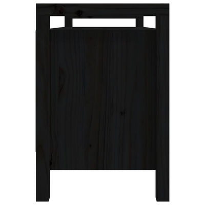 Eteisen penkki musta 110x40x60 cm täysi mänty
