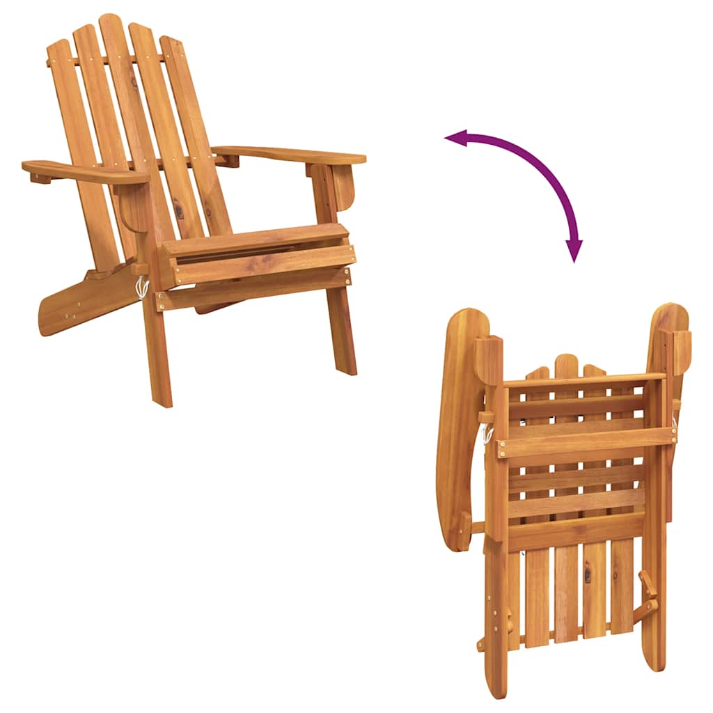 Puutarhan Adirondack tuolit jalkatuilla 2 kpl täysi akasiapuu