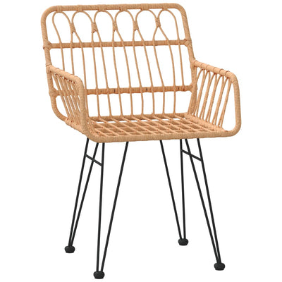 Puutarhatuolit käsinojilla 2 kpl 56x64x80 cm PE rottinki