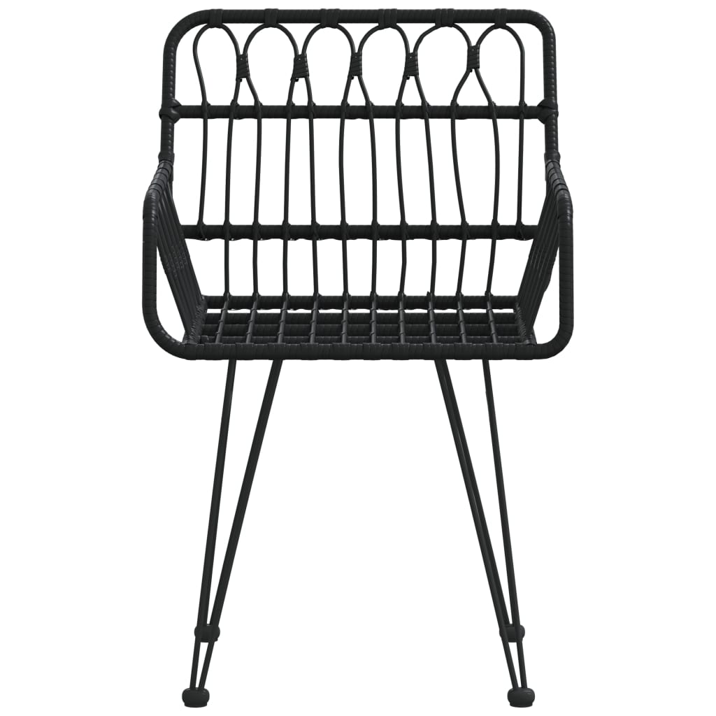 Musta puutarhatuolit käsinojilla Serafet 56x64x80cm (2 kpl pe rottinki)