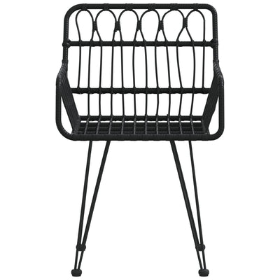 Puutarhatuolit käsinojilla 2 kpl musta 56x64x80 cm PE rottinki