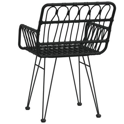 Puutarhatuolit käsinojilla 2 kpl musta 56x64x80 cm PE rottinki