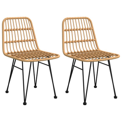 Puutarhatuolit 2 kpl 48x62x84 cm PE rottinki