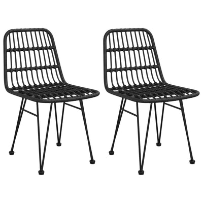 Puutarhatuolit 2 kpl musta 48x62x84 cm PE rottinki