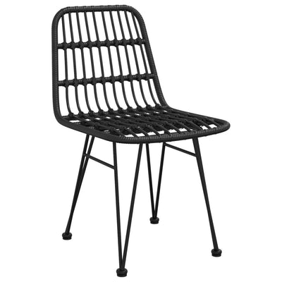 Puutarhatuolit 2 kpl musta 48x62x84 cm PE rottinki