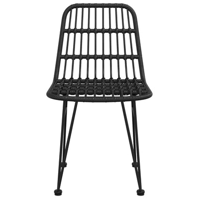 Puutarhatuolit 2 kpl musta 48x62x84 cm PE rottinki