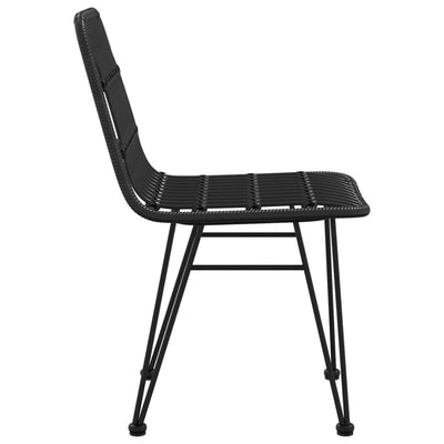 Puutarhatuolit 2 kpl musta 48x62x84 cm PE rottinki