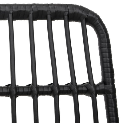 Puutarhatuolit 2 kpl musta 48x62x84 cm PE rottinki