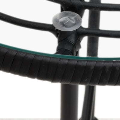 Musta ruokapöytä Odisea Ø50cm (karkaistu lasi ja teräs)